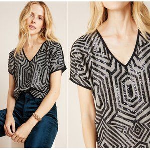 Anthropologie Gabi Sequined Top